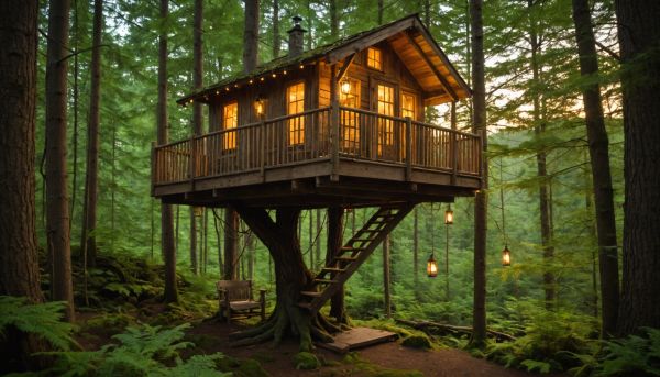 Dormir dans une cabane perchée dans les arbres